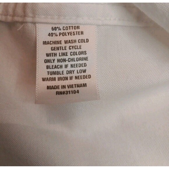 Mens Saddlebred Button Down Medium White Short Sleeve Shirt - Picture 4 of 5